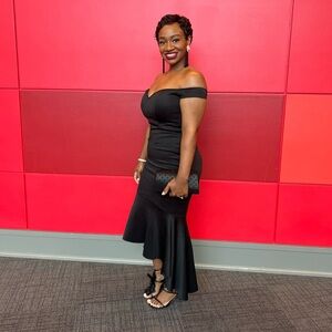 Black flare out dress